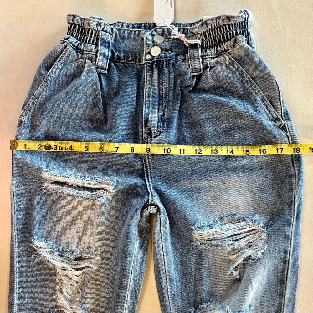NWT PETRA153 High-Rise Paper-Bag Retro Jeans 100% Cotton (3/25) - Picture 11 of 16